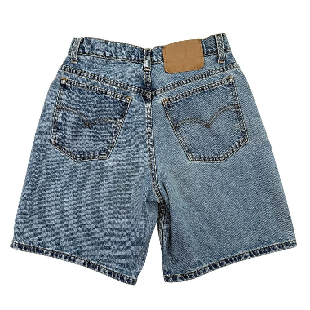 Vintage Levi's 950 Relaxed Fit Denim Shorts Size 5 90s Mom Jorts Blue Orange Tab